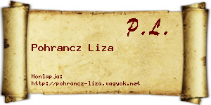 Pohrancz Liza névjegykártya